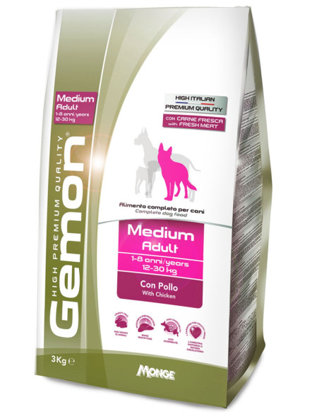 Gemon Dog Medium сухой корм для взрослых собак средних пород с курицей 3 кг