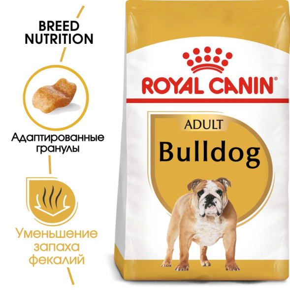 Royal Canin Bulldog Adult сухой корм для взрослых собак породы английский бульдог - 12 кг