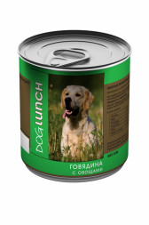 Dog Lunch влажный корм для взрослых собак с говядиной и овощами, в консервах - 750 г х 12 шт