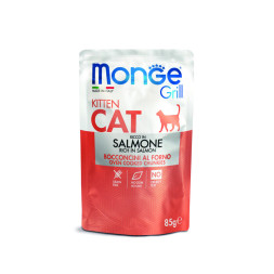 Monge Cat Grill влажный корм для котят с норвежским лососем в паучах 85 г (28 шт в уп)