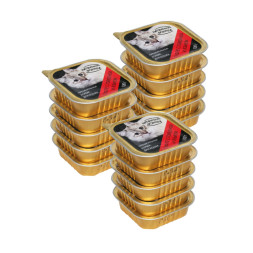 Натуральная формула влажный корм для кошек суфле с говядиной и языком, в ламистерах - 100 г х 15 шт