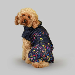 United Pets Easy 50 дождевик для собак, черный с разноцветными булавками