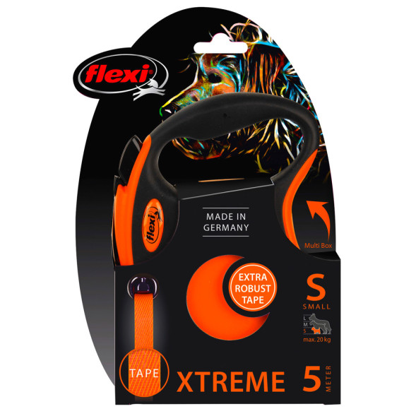 Flexi рулетка Xtreme S (до 20 кг) 5 м лента оранжевая