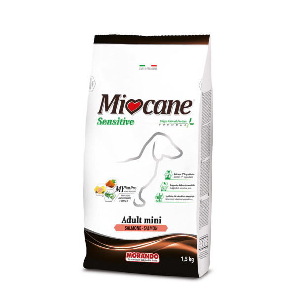 Miocane Adult Mini Sensitive сухой корм для взрослых собак мелких пород с лососем - 1,5 кг
