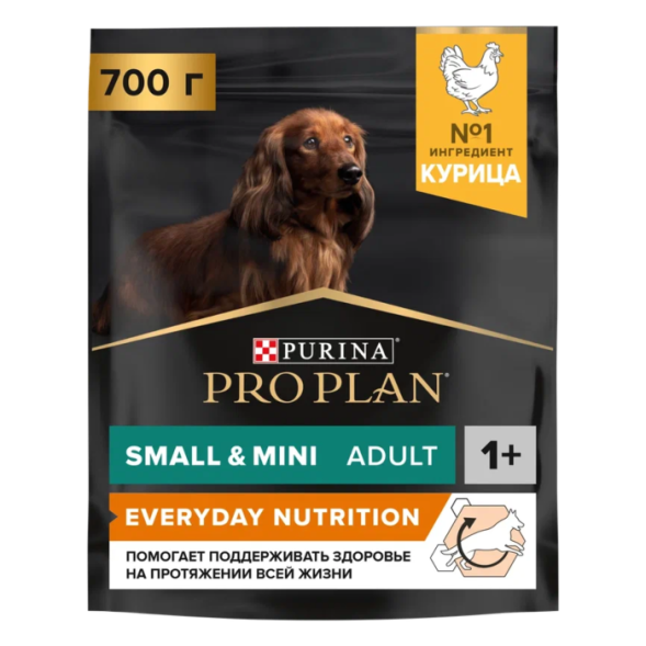 Сухой корм PRO PLAN® для взрослых собак мелких и карликовых пород, с высоким содержанием курицы 700 г