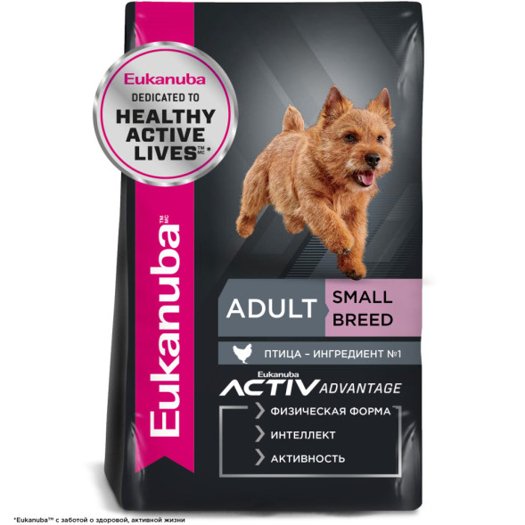 Eukanuba Adult Small Breed 1+ years корм сухой для взрослых собак мелких пород от года и старше - 3 кг