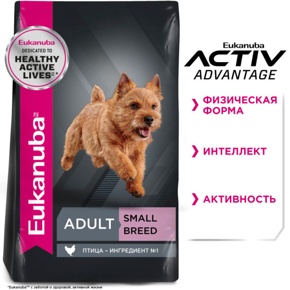 Eukanuba Adult Small Breed 1+ years корм сухой для взрослых собак мелких пород от года и старше - 3 кг