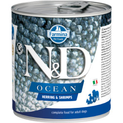 Farmina N&amp;amp;D Ocean Dog влажный корм для взрослых собак с сельдью и креветками - 285 г (6 шт в уп)