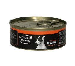 Натуральная формула влажный корм для собак с индейкой, в консервах - 100 г х 24 шт