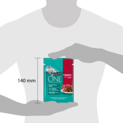 Влажный корм Purina ONE для взрослых кошек, с говядиной и морковью 26x75г