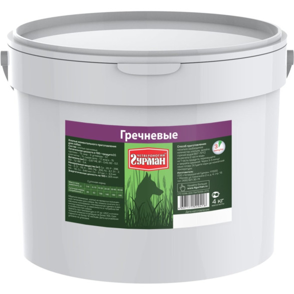 Четвероногий гурман каша для собак гречка - 4 кг