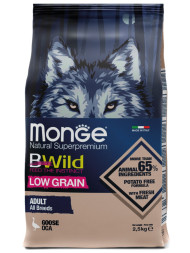 Monge Dog BWild Low Grain сухой низкозерновой корм для взрослых собак всех пород с мясом гуся 2,5 кг
