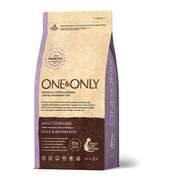 ONE&amp;amp;ONLY duck &amp;amp; Rice Adult Sterilized сухой корм для стерилизованных кошек, утка с рисом - 2 кг