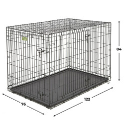 MidWest клетка iCrate 122х76х84h см 2 двери черная