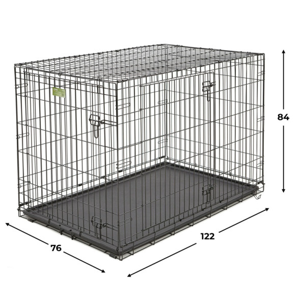 MidWest клетка iCrate 122х76х84h см 2 двери черная