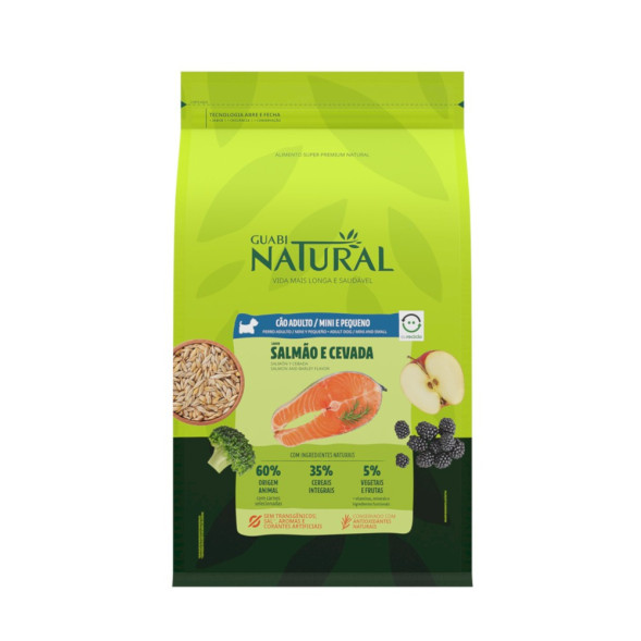 Guabi Natural Dog Adult сухой корм для взрослых собак мелких пород, с лососем и ячменем - 1 кг
