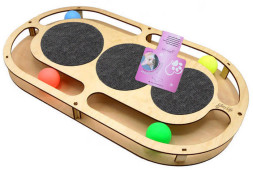 Glory Life игровой комплекс для кошек Стадион с шариками и когтеточкой из ковра, 49х27х3,6 см