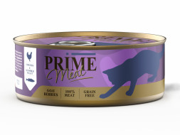 Prime Meat влажный корм для взрослых кошек филе курицы со скумбрией, в желе, в консервах - 100 г х 12 шт