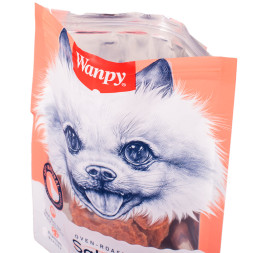 Лакомство Wanpy Dog для собак кусочки из нежного лосося в форме рыбок 100 г