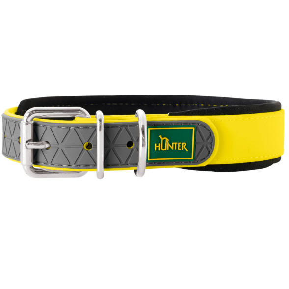 Hunter Convenience Comfort 45 ошейник для собак 32-40 см/2 см, биотановый, мягкая горловина, желтый неон
