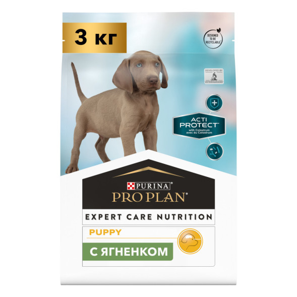 Purina Pro Plan Acti-Protect сухой корм для щенков средних пород с ягненком - 3 кг