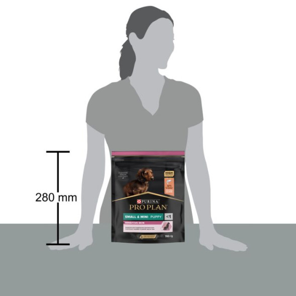 Сухой корм PRO PLAN® для щенков мелких и карликовых пород с чувствительной кожей, с высоким содержанием лосося 700 г