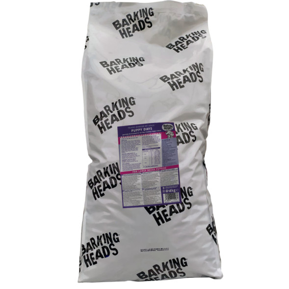 Barking Heads Щенячьи деньки сухой корм для щенков крупных пород, беременных и кормящих сук с курицей и лососем - 18 кг