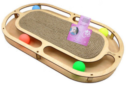 Glory Life игровой комплекс для кошек Стадион с шариками и когтеточкой из каната, 49х27х3,6 см