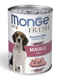 Monge Dog Fresh влажный корм для собак с мясным рулетом из свинины в консервах 400 г (24 шт в уп)