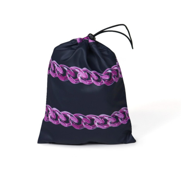 United Pets Easy 44 дождевик для собак, черный с розовым рисунком