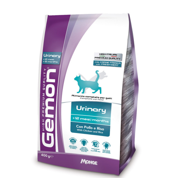 Gemon Cat Urinary сухой корм для взрослых кошек для профилактики мочекаменной болезни с курицей и рисом 400 г