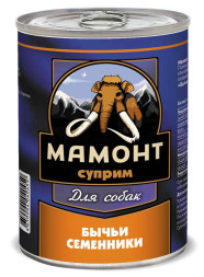 Мамонт Суприм Бычьи семенники влажный корм для собак жестяная банка 0,34 кг (12 шт в уп)