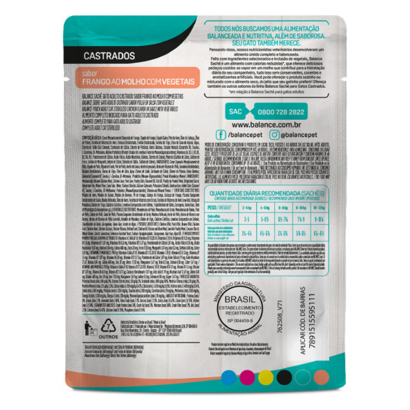 Balance Cat Sterilised паучи для стерилизованных кошек с курицей в соусе, с морковью и горошком - 85 г x 18 шт