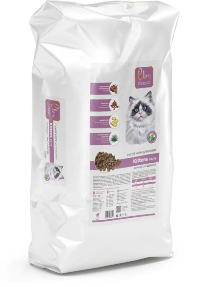 Clan Classic Kittens 36/19 сухой корм для котят с курицей и индейкой - 10 кг