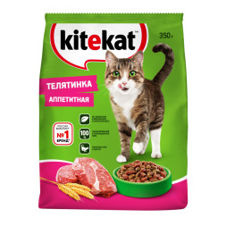 Kitekat сухой корм для взрослых кошек с аппетитной телятинкой - 350 г