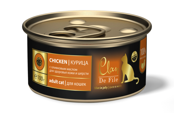 Консервы Clan De File для кошек с курицей - 100 г 16 шт