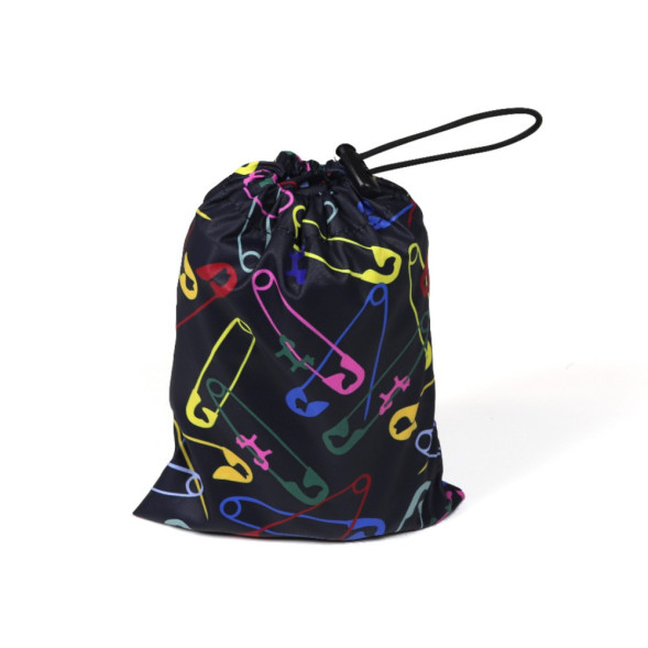 United Pets Easy 44 дождевик для собак, черный с разноцветными булавками