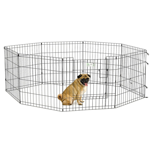 MidWest вольер Life Stages 8 панелей с дверью-MAXLock черный 61х61 см