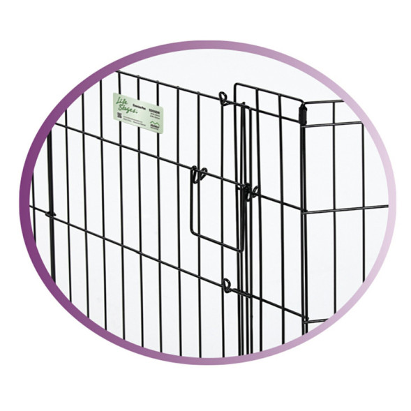 MidWest вольер Life Stages 8 панелей с дверью-MAXLock черный 61х61 см