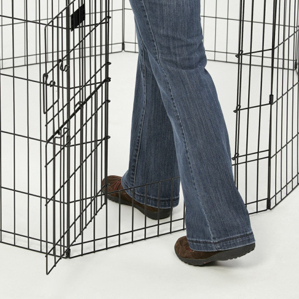 MidWest вольер Life Stages 8 панелей с дверью-MAXLock черный 61х61 см