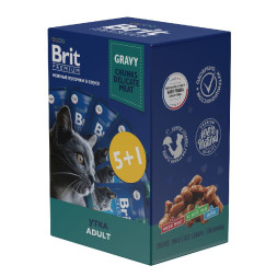 Brit Premium набор паучей для взрослых кошек с уткой кусочки в соусе - 85 г х 5+1 шт