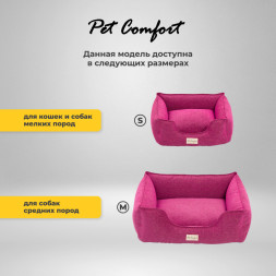 Pet Comfort Alpha Mirandus 33 лежанка для кошек и собак мелких пород, размер S (50х60 см), фуксия