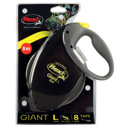 Flexi рулетка Giant Neon L (до 50 кг) светоотражающий ремень 8 м