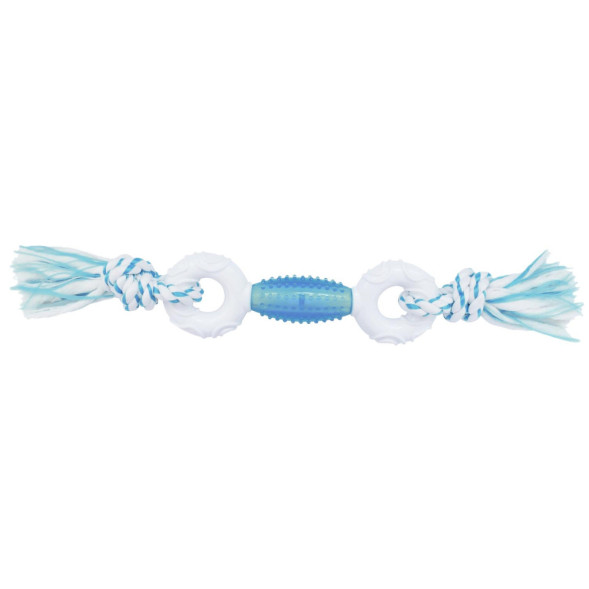 Canine Clean игрушка для собак Регби и 2 кольца с ароматом мяты, нейлон/синтетическая резина, 39 см, голубая