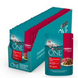 Влажный корм для стерилизованных кошек Purina ONE с говядиной и морковью 75 г x 26 шт