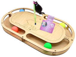 Glory Life игровой комплекс для кошек Стадион с шариками и игрушкой на пружине