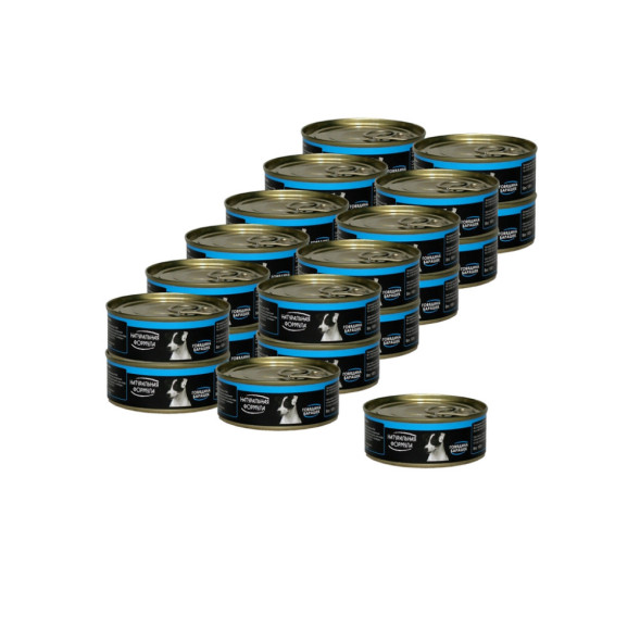 Натуральная формула влажный корм для собак с говядиной и барашком, в консервах - 100 г х 24 шт