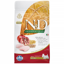 Farmina N&amp;amp;D Ancestral Grain Dog Chicken, Spelt, Oats And Pomegranate Adult сухой низкозерновой корм для взрослых собак мелких пород с курицей и гранатом - 800 г