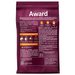 AWARD Urinary сухой корм для взрослых кошек, для профилактики мочекаменной болезни, с курицей, клюквой, цикорием и рыбьим жиром - 400 г