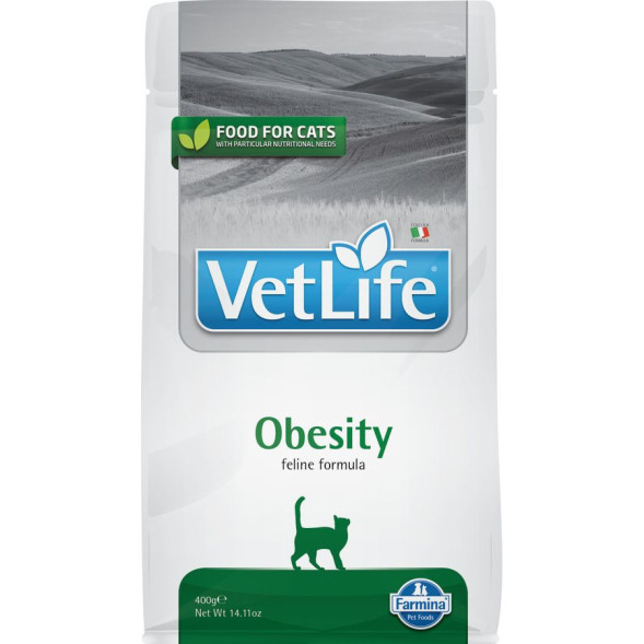 Farmina Vet Life Cat Obesity сухой корм для взрослых кошек с ожирением - 400 г